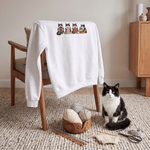 Individuell gestaltetes T-Shirt, Sweatshirt oder Kapuzenpullover mit Aquarell-Motiv eines Haustierfotos und Stricknadel-Motiv in verschiedenen Farben – Alltagskleidung, Geschenk für Haustierpartys und
