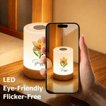 Personalised 3D-Effect Artwork Birth Flower Touch Control Rechargeable LED Night Light with Name Birthday Gift for New Moms Kids