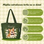 Personalizowana pojemna torba sztruksowa ze zdjęciem pupila kwiatem urodzinowym i imieniem prezent urodzinowy i rocznicowy dla właścicieli zwierząt