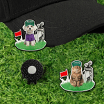 Personalised 3D-Effect Artwork Pet Photo Golf Ball Marker Magnetic Hat Clip with Name Golf Club Game Day Birthday Gift for Golfer Pet Owner Lover