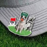 Personalised 3D-Effect Artwork Pet Photo Golf Ball Marker Magnetic Hat Clip with Name Golf Club Game Day Birthday Gift for Golfer Pet Owner Lover