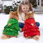 Personalized Christmas Tree Design Cat Small Dog Pet Cape with Embroidery Name Christmas Gift for Pet Owners Lovers