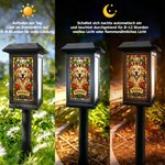 Personalisierte Buntglas-Optik Solar Gartenleuchte mit Haustier-Porträt nach Foto & Namen | Gartenlampe | Erinnerung Geschenk für Herrchen & Frauchen