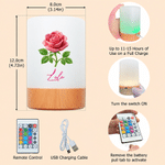 Personalised 3D-Effect Artwork Birth Flower Touch Control Rechargeable LED Night Light with Name Birthday Gift for New Moms Kids