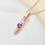Personalised Birthstone Whistle Sterling Silver Necklace with Text Birthday Hiking Gift for Woman Sports Lover