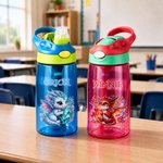 Gourde pour enfant personnalisée de 16 oz, colorée, avec dragon et pierre de naissance, avec prénom – Cadeau de rentrée scolaire pour les enfants et les élèves