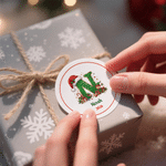 Personalized Christmas Elf Initial Waterproof Stickers with Name and Year Festival Party Christmas Gift for Kids