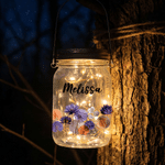 Personalised Birth Flower Mason Jar Night Light with Name Home Decor Birthday Bachelorette Party Gift for Friend Sister Bridesmaid