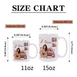 Personalized 3D-Effect Artwork Cartoon Character Birth Flower 11 oz 15 oz Ceramic Mug with Name Daily Use Birthday Gift for Book Lover Woman