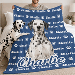 Coperta morbida personalizzata, con foto animale in stile acquerello, nuvola di parole e nome - Regalo di compleanno per amanti di animali 2