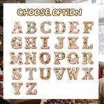 Personalised Sweets Snowflake Gingerbread Style Initial Gift Tag Sticker Name Lable Set of Christmas Holiday Gift for Family Kids