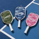 Personalised Camouflage Pickleball Paddle Cover with Name and Hook Sports Accessory Game Day Birthday Gift for Pickleball Players Lovers
