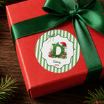 Personalized Christmas Elf Initial Waterproof Stickers with Name and Year Festival Party Christmas Gift for Kids