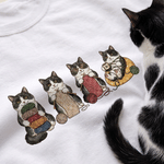 Individuell gestaltetes T-Shirt, Sweatshirt oder Kapuzenpullover mit Aquarell-Motiv eines Haustierfotos und Stricknadel-Motiv in verschiedenen Farben – Alltagskleidung, Geschenk für Haustierpartys und
