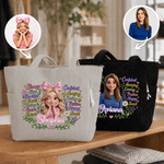 Sac fourre-tout en velours côtelé personnalisé, avec motif 3D, personnage de dessin animé, photo, messages positifs et prénom – Indispensable pour les voyages et le quotidien – Cadeau d'anniversaire p
