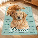 Coperta morbida personalizzata, con foto animale in stile acquerello, nuvola di parole e nome - Regalo di compleanno per amanti di animali 4