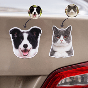 Imán magnético personalizado para el coche con una foto de la carita de tu mascota; decoración para el coche; regalo conmemorativo en caso de pérdida de una mascota, ideal para los amantes de las masc