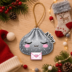 Personalized Christmas Theme Dumpling  Acrylic Hanging Ornament with Name Tree Decoration Christmas Gift for Kids