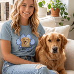 Personalized Multicolor Paw Print Pet Portrait T-shirt Sweatshirt Hoodie with Name Daily Wear Birthday Anniversary Gift for Pet Lover Friend