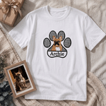 Personalized Multicolor Paw Print Pet Portrait T-shirt Sweatshirt Hoodie with Name Daily Wear Birthday Anniversary Gift for Pet Lover Friend