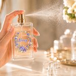 Personalized Fresh Birth Flower Wreath Glass Refillable Spray Perfume Bottle with Name Daily Use Wedding Birthday Gift for Bridesmaid Mom Friend