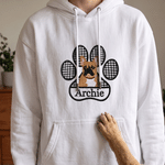 Personalized Multicolor Paw Print Pet Portrait T-shirt Sweatshirt Hoodie with Name Daily Wear Birthday Anniversary Gift for Pet Lover Friend