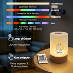 Personalisiertes Babytieren Nachtlicht mit Initiale & Namen | Kabellos & Dimmbar | Kinderzimmer Deko | Tauf- & Geburtstagsgeschenk für Kinder & Babys