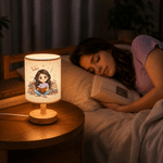 Lámpara de mesa con foto personalizada de un personaje de dibujos animados clásicos, ideal como regalo de cumpleaños o decoración para el hogar para los amantes de los libros y sus familias