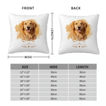 Housse de coussin décorative personnalisée, multicolore, à l'aquarelle, avec photo de votre animal de compagnie, son nom et un texte – Décoration d'intérieur, cadeau en souvenir d'un animal disparu, d