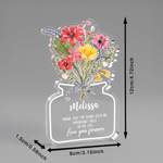 Personalised Love You Forever Flower Acrylic Plaque with Name Home Decor Anniversary Thanksgiving Day Gift for Mum Woman Wife