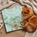Personalized Multicolour Embroidered Cat Dog Photo Patch Heart Bow T-Shirt Sweatshirt Hoodie with Name Birthday Party Gift for Pet Lovers