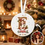 Personalised 3D-Style Artwork Cartoon Kid Photo Heart Circle Ornament with Name Home Decor Christmas Party Gift for Kids Friends