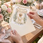 Personalized Congratulations to My Pawrents Watercolor Pet Photo Wedding Greeting Card with Text and Year Wedding Party Gift for Newlyweds Pet Owners