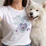 Personalized Multicolour Embroidered Cat Dog Photo Patch Heart Bow T-Shirt Sweatshirt Hoodie with Name Birthday Party Gift for Pet Lovers