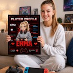 Individuell gestaltete Leinwanddrucke mit Cartoon-Figuren als Spielerprofile und Namen – Wohnaccessoires, Versand aus den USA – Geschenk für Spieleabende und Geburtstage für Kinder und Gamer