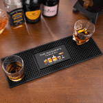 Personalized Retro Drink Welcome Great Times Non-Slip Bar Mat Drink Coaster with Name Year and Text Home Bar Decor Birthday Gift for Bar Owner Father