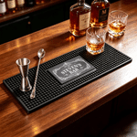 Personalized Retro Drink Welcome Great Times Non-Slip Bar Mat Drink Coaster with Name Year and Text Home Bar Decor Birthday Gift for Bar Owner Father