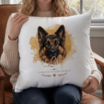 Housse de coussin décorative personnalisée, multicolore, à l'aquarelle, avec photo de votre animal de compagnie, son nom et un texte – Décoration d'intérieur, cadeau en souvenir d'un animal disparu, d