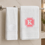 Personalized Multicolour Embroidered Embossed Initial Design 100% Cotton Face Bath Towel Housewarming Wedding Gift for Newlyweds Couple Friends