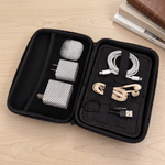 Personalised Monogram Cable Storage Case with Name and Letter Travel Tech Accessory Birthday Gift for Traveller Businessman