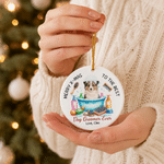 Gepersonaliseerd, schattig keramisch ornament met cartoonafbeelding van een huisdier en foto, met naam – woondecoratie, kerstcadeau voor trimmers en hondenbezitters