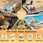 Personalised 3D-Style Art Pool Party Cartoon Kid Character Quick Dry Oversized Beach Towel with Name and Text Beach Pool Party Birthday Gift for Kids