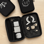 Personalised Monogram Cable Storage Case with Name and Letter Travel Tech Accessory Birthday Gift for Traveller Businessman