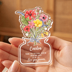 Personalised Love You Forever Flower Acrylic Plaque with Name Home Decor Anniversary Thanksgiving Day Gift for Mum Woman Wife