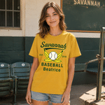 Personalized Retro Savannah Baseball T-shirt with Name Daily Wear Birthday Gift for Family Friend Baseball Player