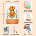 Personalised Watercolor Pet Photo Dimmable Touch Control LED Night Light with Name and Adjustable Light Colors Christmas Gift for Pet Lovers