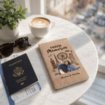 Personalized Travel Couple Photo World Landmark Buildings A5 A6 PU Leather Notebook with Names Anniversary Travel Gift for Couples Travelers