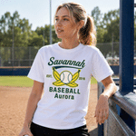 Personalized Retro Savannah Baseball T-shirt with Name Daily Wear Birthday Gift for Family Friend Baseball Player