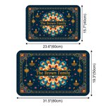 Personalized Indian Festival Religious Mandala Lotus Diya Non-Slip Doormat with Name Home Decor Diwali Deepavali Gift for Family Friends