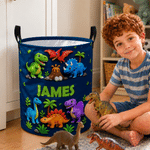 Personalised Cartoon Mermaid Car Dinosaur Pattern Laundry Basket with Name Children's Room Use Birthday Gift for Kids